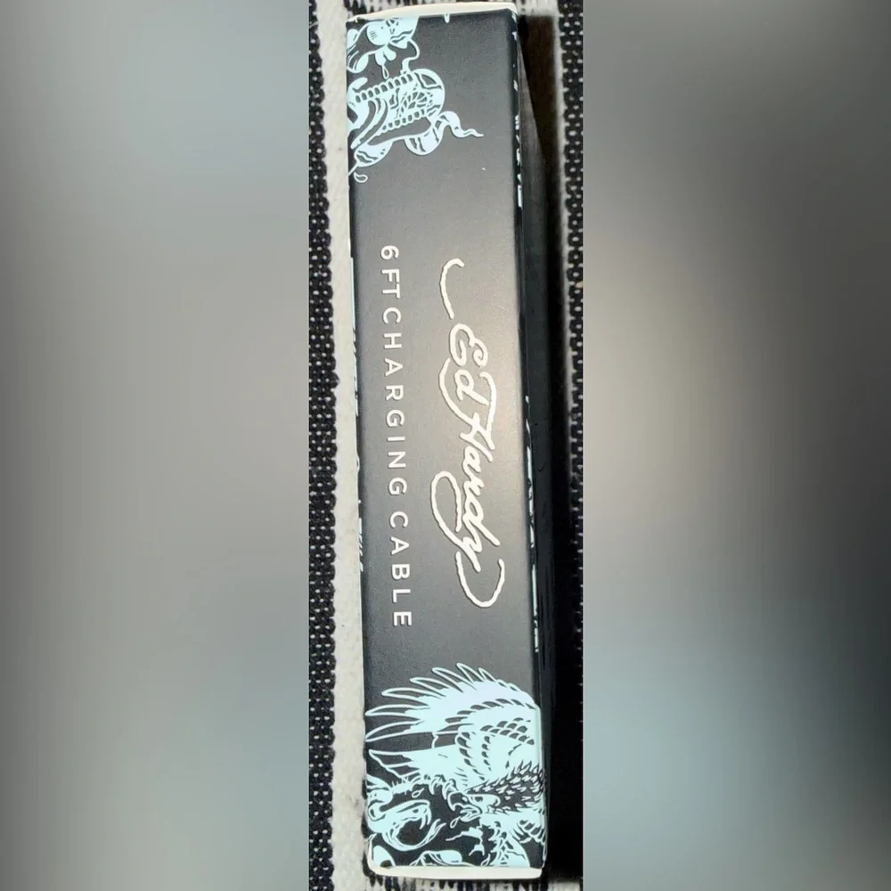 Ed Hardy Silver Braided USB-C Cable